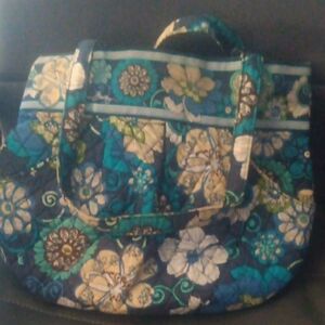 Vera Bradley Teal and Beige Floral Tote